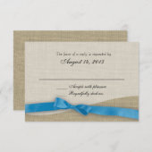 Carte de réponse Ribbon et Burlap (Devant / Derrière)