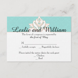 Carte de réponse Robin Egg Blue Orange Mariage dam