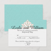 Carte de réponse Robin Egg Blue Orange Mariage dam (Devant / Derrière)