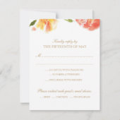 Carte de réponse Rose aquarelle (Devant)