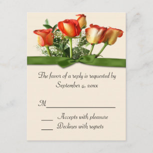Carte de réponse Rose Bouquet
