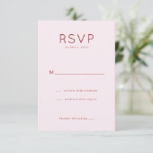 Carte de réponse rose élégante (Debout devant)