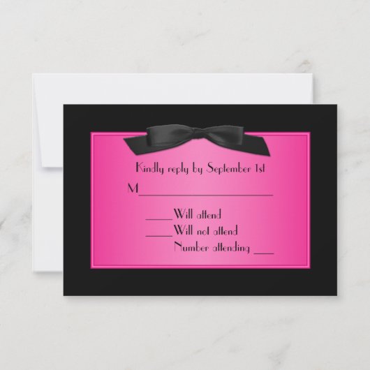 Carte de réponse rose et noire (Dos)