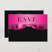 Carte de réponse rose et noire (Devant / Derrière)