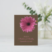 Carte de réponse rose Gerbera Daisy (Debout devant)