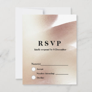 Carte de réponse Rose Gold, pailletée élégante 3,5