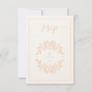 Carte de réponse rose minimaliste