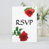 Carte de réponse - Rose rouge aquarelle (Debout devant)
