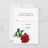 Carte de réponse - Rose rouge aquarelle (Dos)