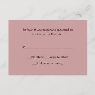 Carte de réponse Rose tout usage