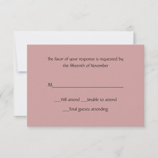 Carte de réponse Rose tout usage (Devant)