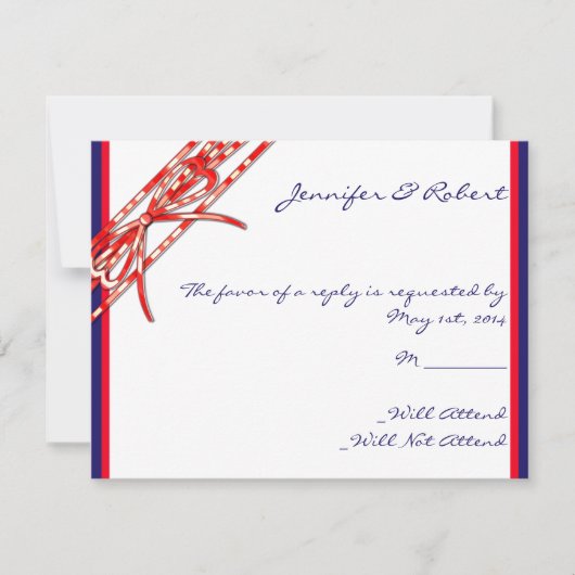 Carte de réponse rouge blanc et bleu (Devant)