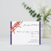 Carte de réponse rouge blanc et bleu (Debout devant)