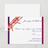 Carte de réponse rouge blanc et bleu (Devant / Derrière)