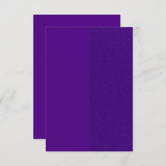 Carte de réponse Royal Purple Split‑Glitter - Pers (Devant / Derrière)