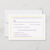 Carte de réponse royale de vignes florales pourpre (Devant)