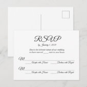 Carte de réponse RSVP (Devant / Derrière)