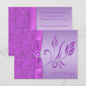 Carte de réponse RSVP à bijoux lavande et violet (Devant / Derrière)