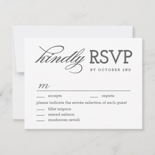 Carte de réponse RSVP à couleur modifiable Simply (Devant)