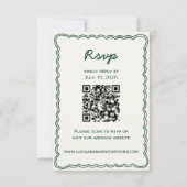 Carte de réponse RSVP à écriture manuscrite verte (Devant)