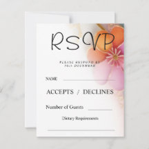 Carte de réponse RSVP à fleurs colorées en gras