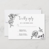 Carte de réponse RSVP à fleurs dessinées à la main (Devant)