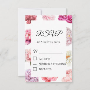 Carte de réponse RSVP à l'écriture manuscrite élég