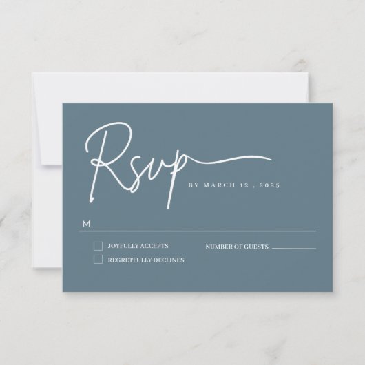 Carte de réponse RSVP à l'écriture manuscrite mini (Devant)