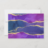 Carte de réponse RSVP à l'encre abstraite Fuchsia (Dos)