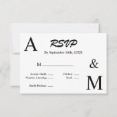Carte de réponse RSVP à monogramme avec typographi (Devant)