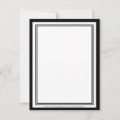 Carte de réponse RSVP à monogramme formel en noir (Dos)