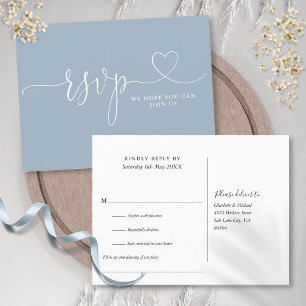 Carte de réponse RSVP à motif de cœur en écriture
