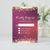 Carte de réponse RSVP à points scintillants or mod (Debout devant)