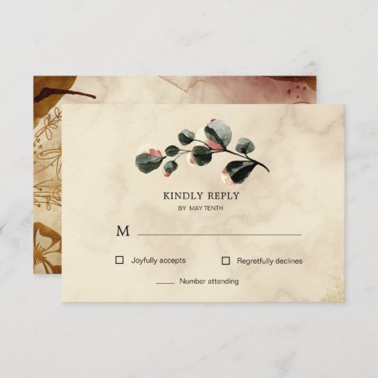 Carte de réponse RSVP à sensation d'automne (Devant / Derrière)