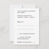 Carte de réponse « rsvp » à thème informatique et  (Dos)