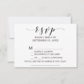 Carte de réponse RSVP Aquarelle Rose et Or Demande (Dos)