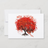Carte de réponse RSVP Arbre à feuilles rouges (Devant)