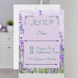 Carte de réponse RSVP arrondie du Mariage Lavender