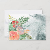 Carte de réponse RSVP au blason aquarelle florale (Dos)