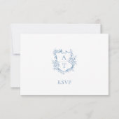 Carte de réponse RSVP au script bleu vibrant avec (Dos)