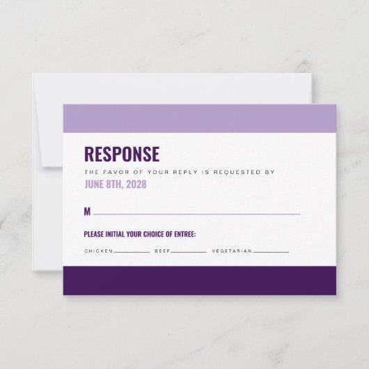 Carte de réponse RSVP audacieuse et colorée (Devant)