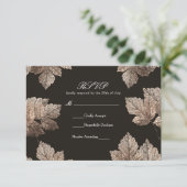 Carte de réponse RSVP automne rustique feuilles br (Debout devant)