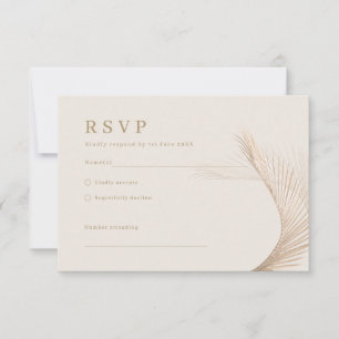 Carte de réponse RSVP aux feuilles de palmier simp