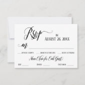 Carte de réponse RSVP avec choix de menu et fiorit (Devant)