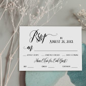 Carte de réponse RSVP avec choix de menu et fiorit