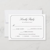 carte de réponse RSVP avec choix de repas à cadre (Devant)