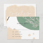 Carte de réponse RSVP avec choix de repas pour Fie (Devant / Derrière)