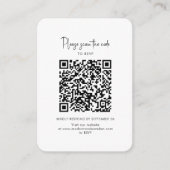 Carte de réponse RSVP avec code QR de photo encart (Devant)