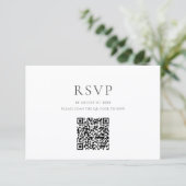 Carte de réponse RSVP avec code QR moderne (Debout devant)