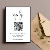 Carte de réponse RSVP avec code QR pour mariage mi